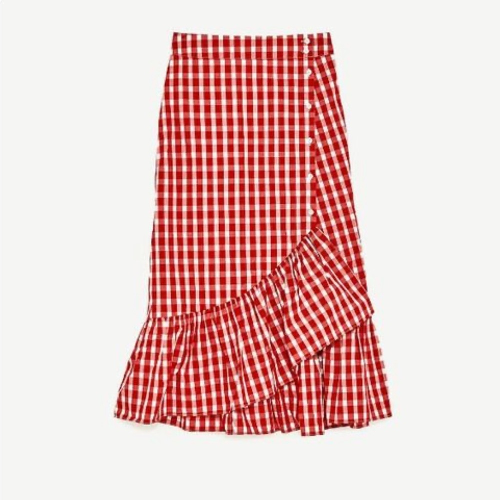 Red gingham skirt
